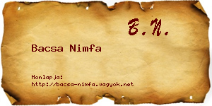 Bacsa Nimfa névjegykártya